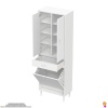 Modilayn YENİ AFRA 55x173x32,5 cm lik 1 Çekmece, 1 Göz Sepet, 2 Kapak, 8 Raf Dar Alan Banyo Dolabı