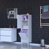 Modilayn İLKİM 45 x 138 x 32,5 cm lik Kapak İçi Çift Raflı, Tek Göz Akıllı Çamaşır Sepetli Dolap