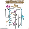Modilayn OHBE 95x138x32,5 cm Ekstra Düzen İçin Kullanışlı 4 Kapak 4 Bölmeli Banyo Mutfak Dolabı