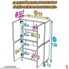 Modilayn OHBE 90x138x32,5 cm Ekstra Düzen İçin Kullanışlı 4 Kapak 4 Bölmeli Banyo Mutfak Dolabı