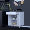 Modilayn DOQU L Set Ocak Altı Dolabı 65x88x56 cm Boyutlarında 2 Kapak 1 Raf ve 2 Göz Bölmelidir