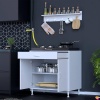 Modilayn DOQU XXXL Set Ocak Altı Dolap 80x88x56 cm 2 Kapak 2 Göz Bölmeli Üst Asma Baharat Raflı