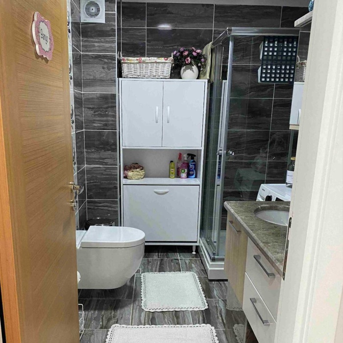 IŞILTI 75x165 cm 2 Sepetli 2 Kapaklı Çok Amaçlı Dolap, Banyo Dolabı, Mutfak Dolabı