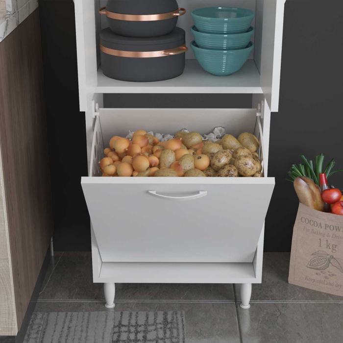 GAMZEM 50x140 cm Erzak Sepetli Mutfak Dolabı
