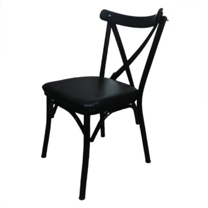 SUNGUR Çapraz Metal Thonet Siyah Tekli Sandalye
