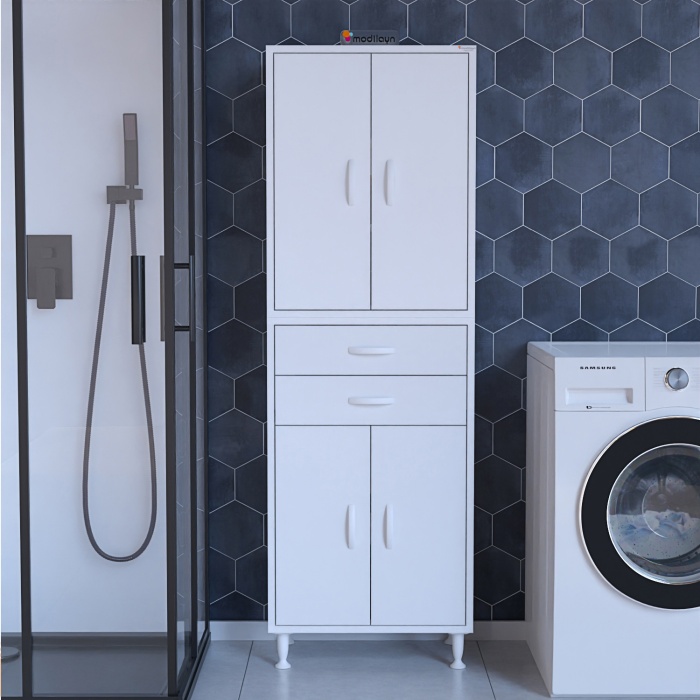 Modilayn SOFT ERA 55 x 187,9 x 32,5 cm Kapaklı Ve Çekmeceli Çok Amaçlı Banyo & Mutfak Dolabı
