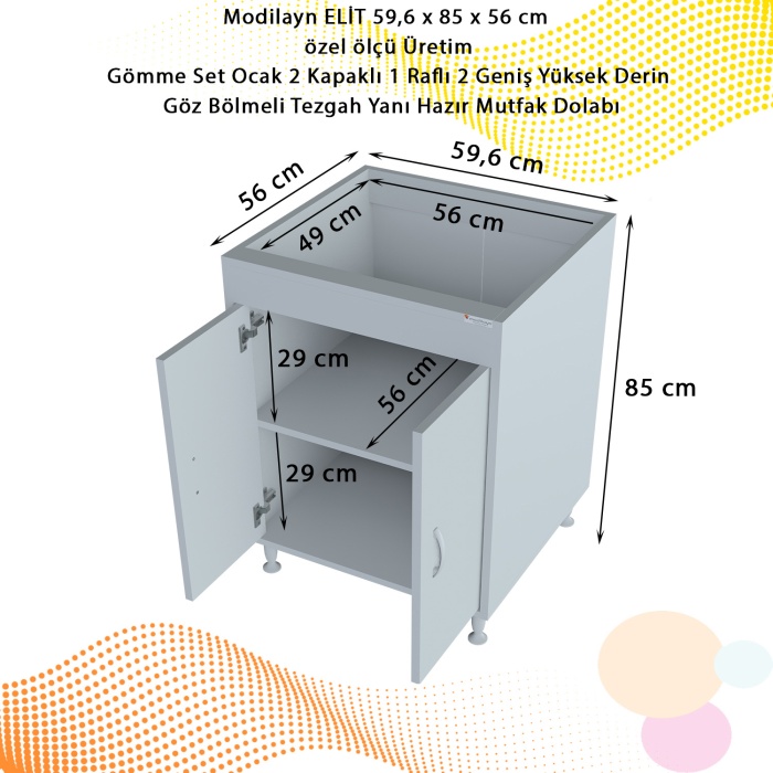 Modilayn ELİT 59,6x85x56 cm GÖMME ANKASTRE DOLABI