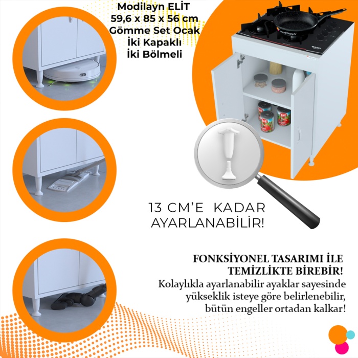 Modilayn ELİT 59,6x85x56 cm GÖMME ANKASTRE DOLABI