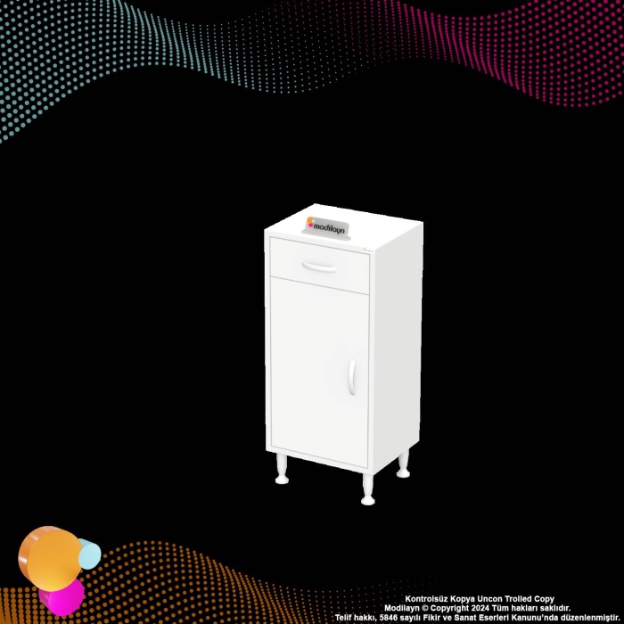 Modilayn EMİR 35 x 88 x 32,5 cm 1 Çekmece 1 Kapak 2 Raf 3 Bölme Çok Amaçlı Banyo & Mutfak Dolabı 