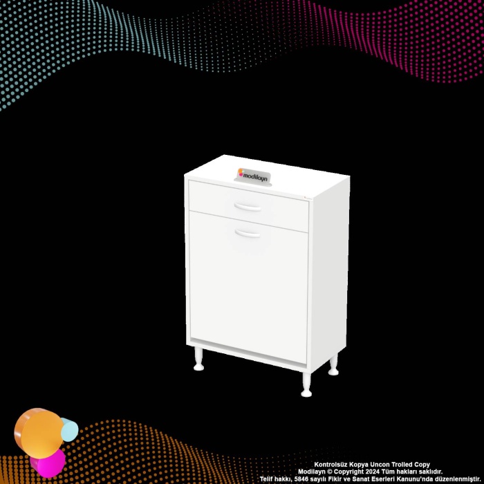 Modilayn EMİR 65 x88x32,5 cm 1 Sepetli kirli çamaşır  düzenleyici dolap