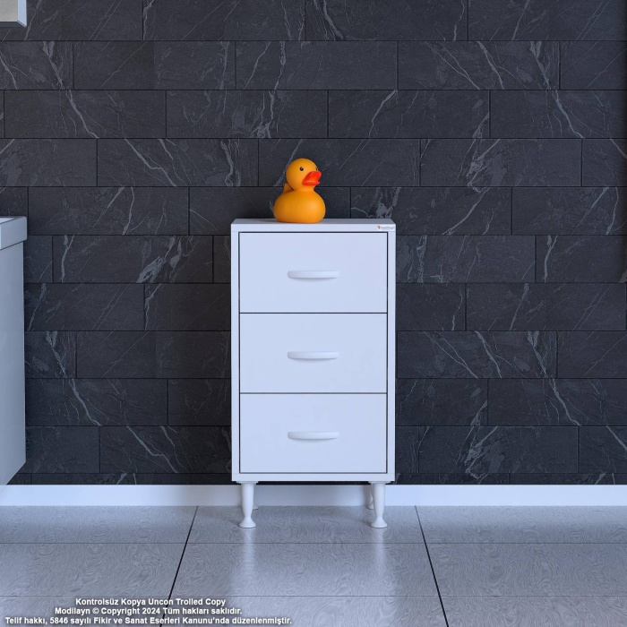 Modilayn SÖKE 3lü Çekmece Banyo Dolabı 50x75x32,5 cm’ lik Çok Yönlü Çekmecelerle Daha Düzenli