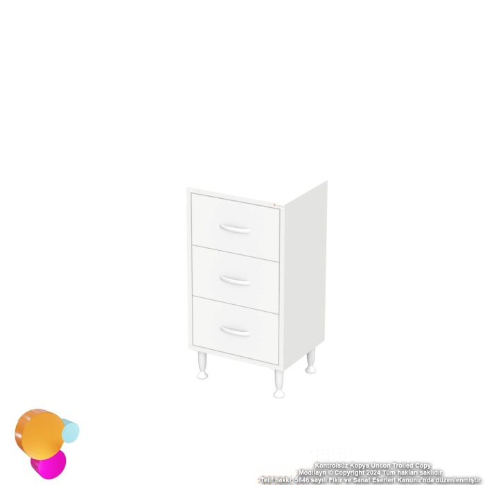 Modilayn SÖKE 3lü Çekmece Banyo Dolabı 50x75x32,5 cm’ lik Çok Yönlü Çekmecelerle Daha Düzenli