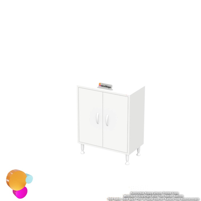 Modilayn SÖKE Küçük Alanlar İçin Akıllı Çözümler 60x75x32,5 cm’ lik 2 Kapaklı 4 Göz Raf Dolap