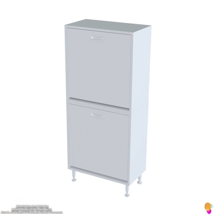 Modilayn İLKİM Modern Çamaşır Ünitesi, 60x138x32,5 cm Gizli 4 Göz Minimalist Akıllı Sepetli Dolap