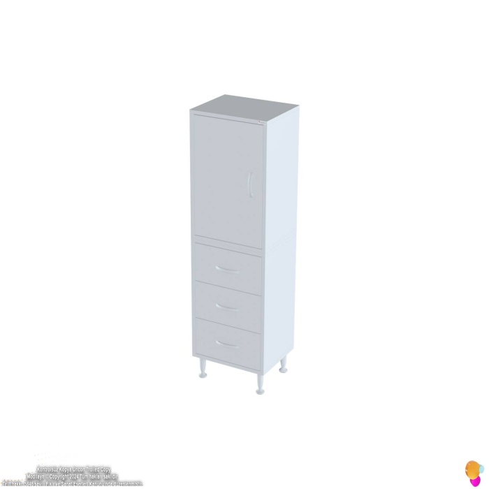Modilayn İLKİM 40 x 138 x 32,5 cm lik Kapak İçi Çift Raflı ve 3 Çekmeceli Düzen Harikası Dolap