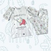 Kız Çocuk Fil Desenli Pamuklu 4 Mevsim Pijama Seti - Rahat ve Şık Çocuk Pijaması
