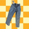 Kız Çocuk Pileli Kot Pantolon - Pamuklu Jean Okul Pantolonu - Yeni Sezon Çocuk Pantolonu