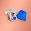 Erkek Çocuk Pamuk Şortlu Pijama Takımı - Gri-Mavi Renk, Yaz Sezonu İçin 2-6 Yaş Aralığına Uygun