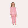 Kız Çocuk  Pijama Takımı | Pudra Renk | Kiraz Desenli | 1-5 Yaş | Uzun Kollu