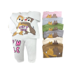 Sincap Desenli Bebek Takımı - Krem Pamuklu Kumaş - Antialerjik Ve Nefes Alabilen - 6 12 18 24 Ay Uygun Bebek Kıyafeti
