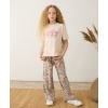 Kız Çocuk Tshirt Pantolon Takım | 9-12 Yaş | Taş & Pudra Renk