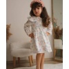 Çiçek Desenli Kız Çocuk Elbisesi | Beyaz Şık Elbise | 2 - 8 Yaş