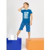 Erkek Çocuk Mavi Şortlu Pijama Takımı | 6-9 Yaş | Tshirt ve Alt | Mavi Renk