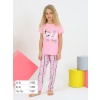 Kız Çocuk Pembe Pijama Takımı 6-9 Yaş Hola Baskılı