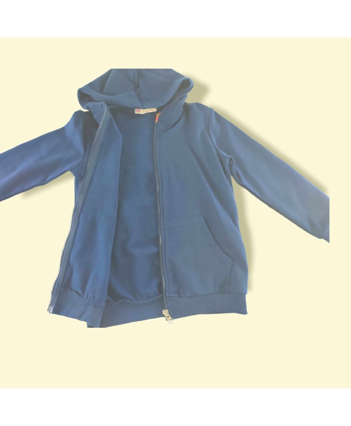 Kapüşonlu Uzun Kollu Lacivert Renk Erkek Çocuk Hırka 6-7-8-9 Yaş Organik Hit Çeken Çocuk Giyim Ürünü