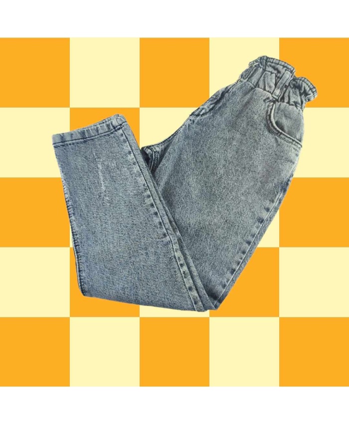 Geniş Paça Gri Kot Pantolon - 10-16 Yaş Arası Pamuklu Jean Pantolon