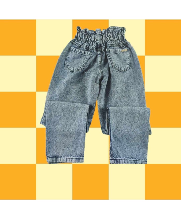 Geniş Paça Gri Kot Pantolon - 10-16 Yaş Arası Pamuklu Jean Pantolon