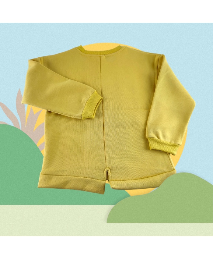 Kız Çocuk Pul İşlemeli Sweatshirt - 10-13 Yaş Hardal Renkli Hem Rahat Hem Şık Kıyafet