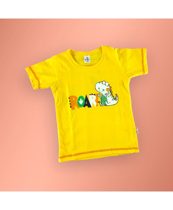 Sarı Erkek Çocuk Yazlık Likralı Pijama Takımı - 2-3-4-5-6 Yaş Pamuklu Şortlu Set