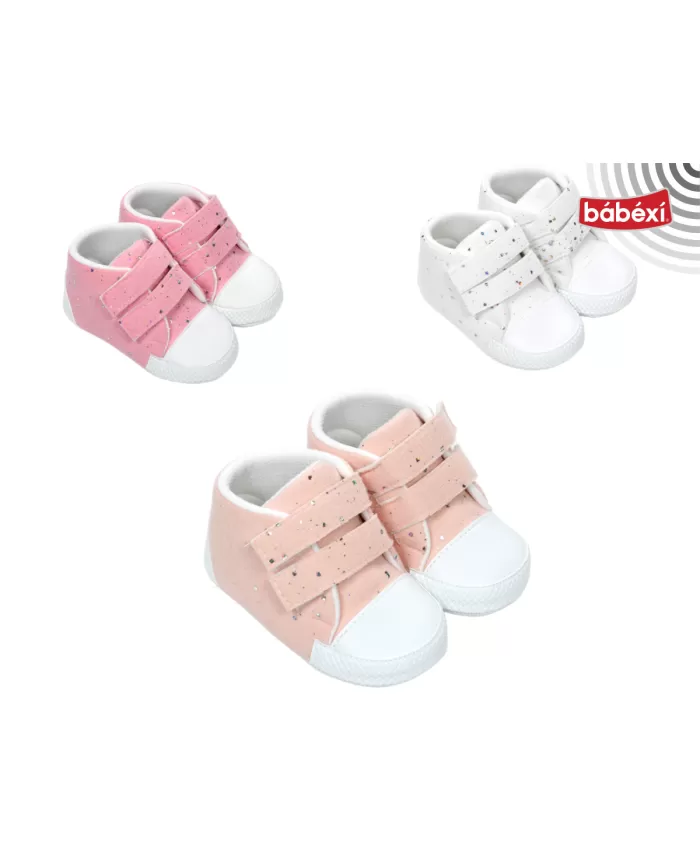 Bebek Kız Simli Spor Ayakkabı - Pembe renkli havalı tasarım!