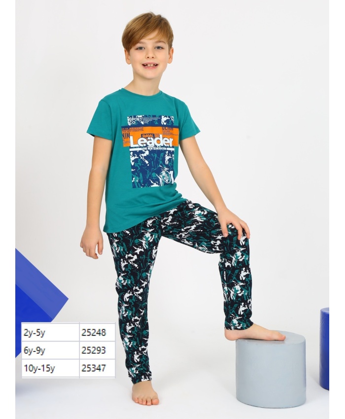 Erkek Çocuk Pijama Takımı | Kısa Kollu Tshirt ve Eşofman Altı | 6-9 Yaş