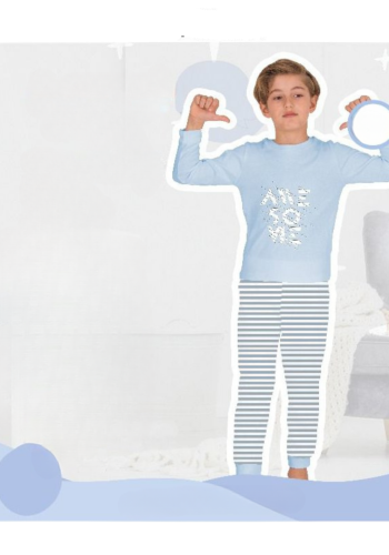 Erkek Çocuk Pijama Takımı | 9 - 13 Yaş | Mavi Renk