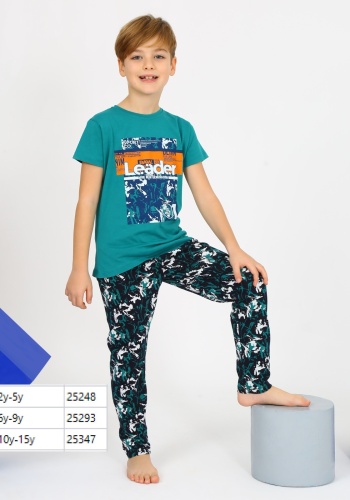 Erkek Çocuk Pijama Takımı | Kısa Kollu Tişört Ve Eşofman Altı | 6 - 9 Yaş