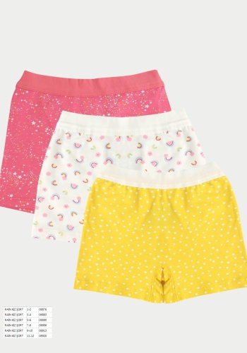 3lü Desenli Kız Çocuk Boxer Seti - Renkli, Rahat Ve Eğlenceli (1 - 6 Yaş)