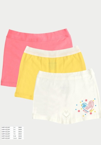 Kız Çocuk Boxer - 3lü Takım - Pamuklu - 1 - 4 Yaş - Renkli - Rahat