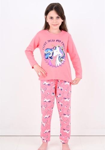 Kız Çocuk Unicorn Desenli Pijama Takımı | 1 Yaş | Pembe Renk