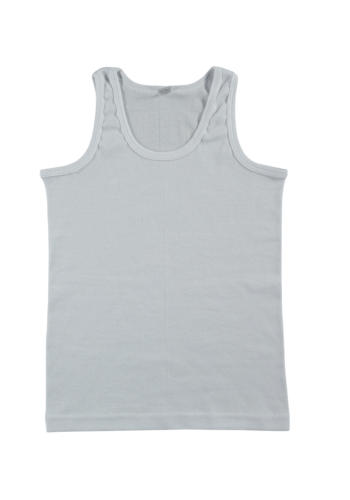 Erkek Çocuk Pamuklu Askılı Beyaz Renk Atlet - 2 - 13 Yaş