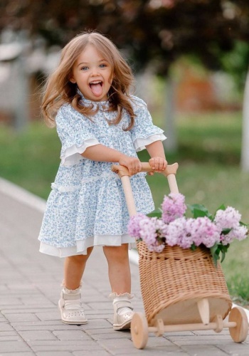 Kız Çocuk Dokuma Elbise | Pamuklu Dokuma | 2 - 7 Yaş