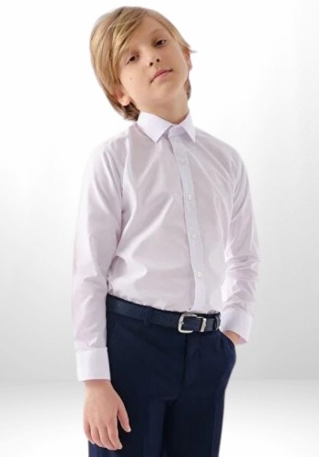 Erkek Çocuk Beyaz Uzun Kol Klasik Gömlek