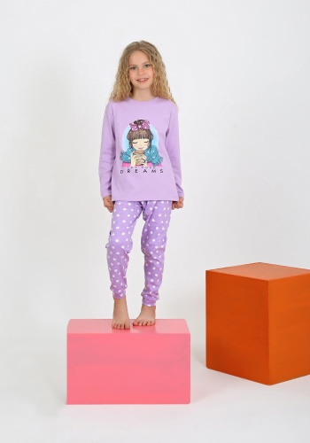 Kız Çocuk Let Your Dreams Fiyonklu  Pijama Takımı