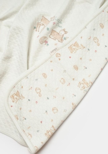 Unisex Little Dear Yazılı Yavru Ceylan Baskılı Organik Pamuklu Battaniye
