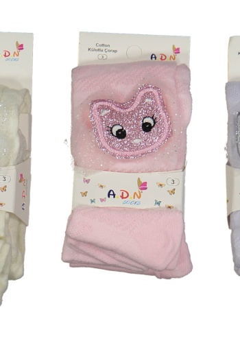 Kız Bebek Kedili Simli Külotlu Çorap