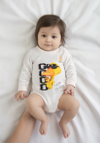 Erkek Bebek Good Yazılı Uzun Kol Pamuklu Çıtçıtlı Bady