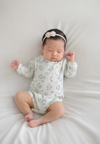 Erkek Bebek Kuzu Baskılı Pamuklu Uzun Kollu Çıtçıtlı Bady