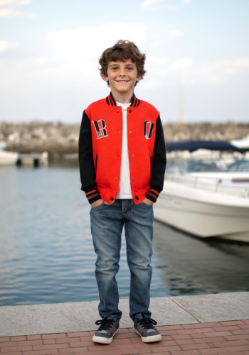 Erkek Çocuk Turuncu Kolej Ceket | Turuncu & Siyah Renk | 9 - 12 Yaş