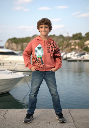 Erkek Çocuk Kremit Renk Fermuarlı Hırka | 7 Yaş